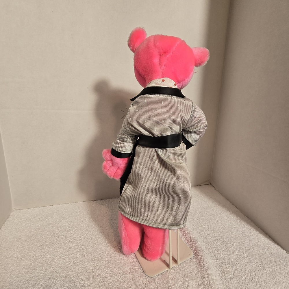 Vintage Pink Panther Plush Doll Toy 1795 The Lover in Robe 1980 With Stand - Picture 4 of 11